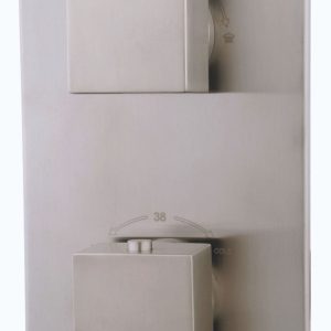 Rombo afbouwdeel inbouwthermostaat 2 weg geborsteld staal PVD