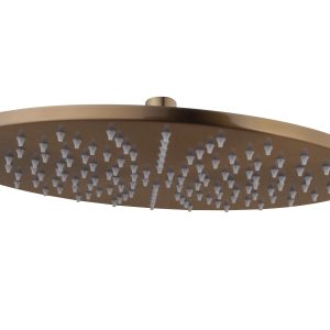 UniMatch hoofddouche rond 25 x 0,8 cm geborsteld brons koper PVD