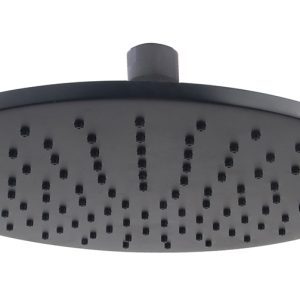 UniMatch hoofddouche rond 25 x 0,8 cm mat zwart