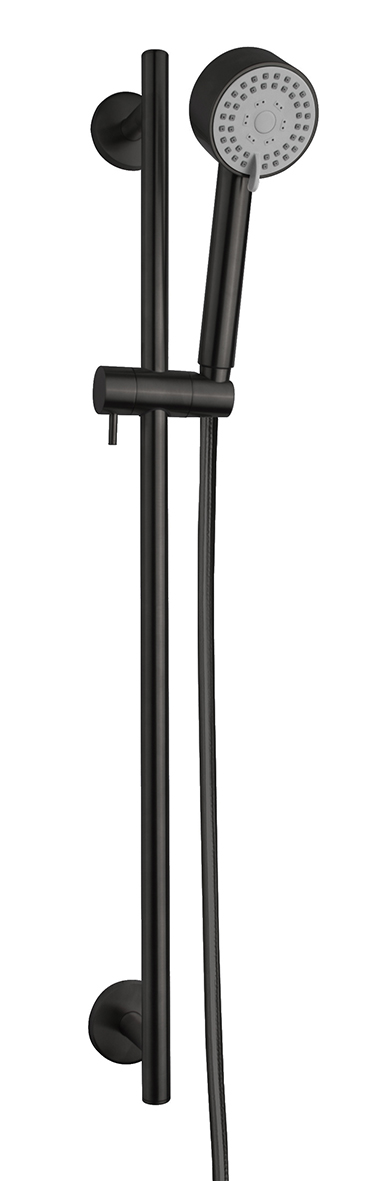 UniMatch Cadans glijstangset compleet met handdouche 3 standen à 8 cm mat zwart