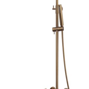 Caral thermostatische regendoucheset opbouw geborsteld brons koper PVD