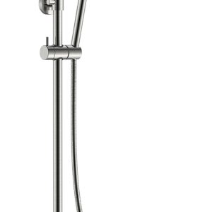 Ribbd thermostatische regendoucheset opbouw geborsteld staal PVD