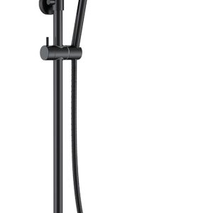 Ribbd thermostatische regendoucheset opbouw mat zwart