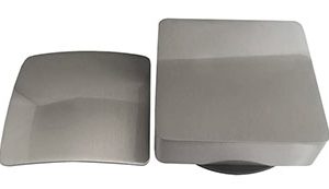 Set knop/plug badoverloopcomb. +vulfunctie vierkant geborsteld staal