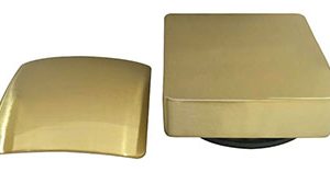 Set knop/plug badoverloopcomb. +vulfunctie vierkant geborsteld messing PVD