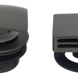 Set knop/plug badoverloopcomb. +vulfunctie vierkant gunmetal