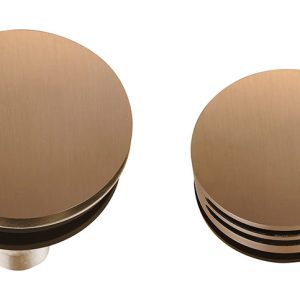 Caral afbouwdeel rond badafvoer met overloop en vulfunctie geborsteld brons koper PVD