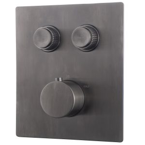 Caral Klik Pro afbouwdeel inbouwthermostaat 2 weg gunmetal PVD