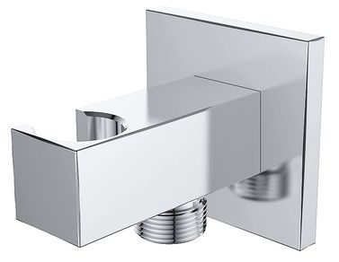 Rombo wandaansluitbocht met handdouchehouder vierkant 1/2