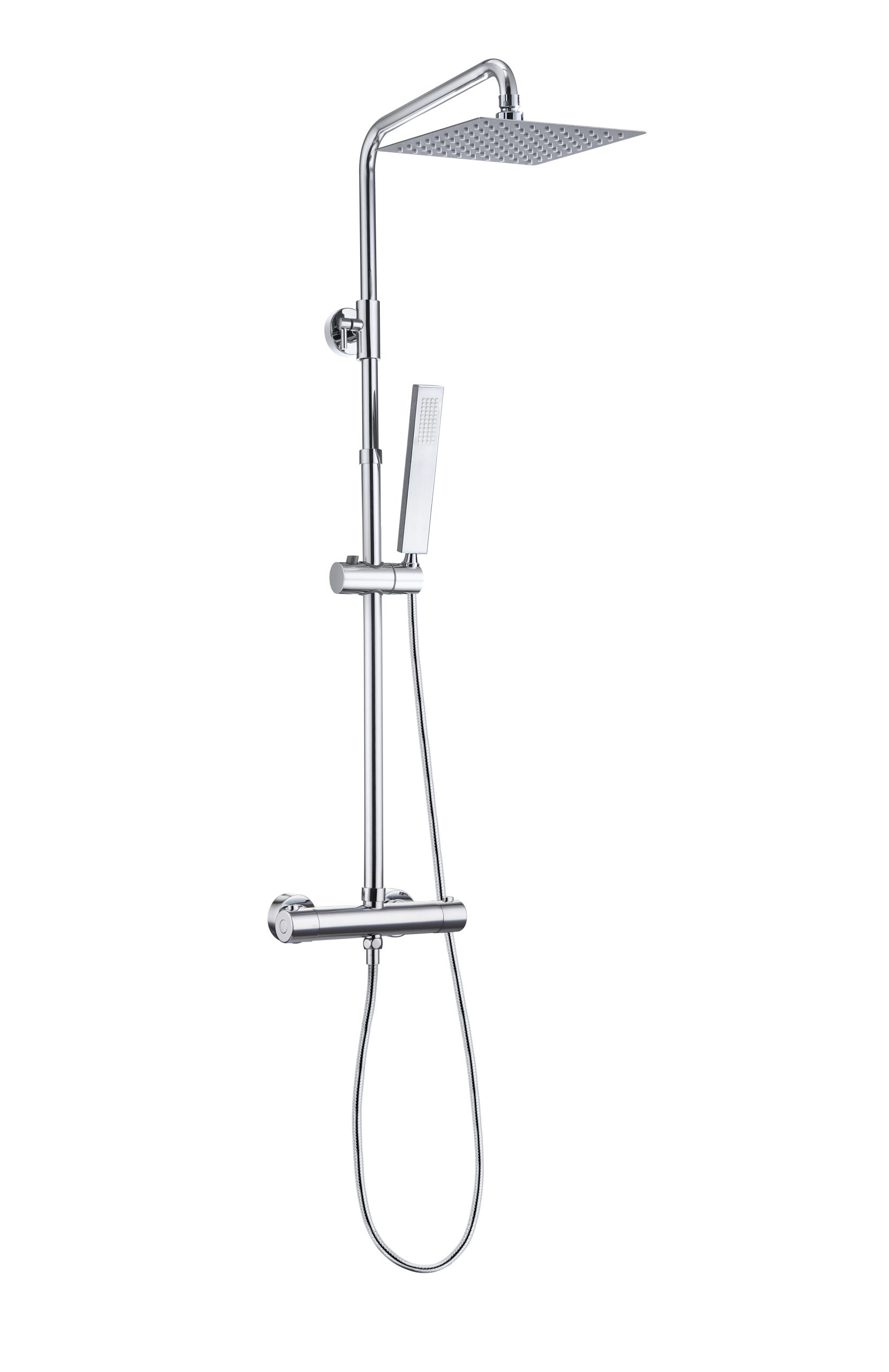 Twenty eco thermostatische regendoucheset opbouw vierkant chroom