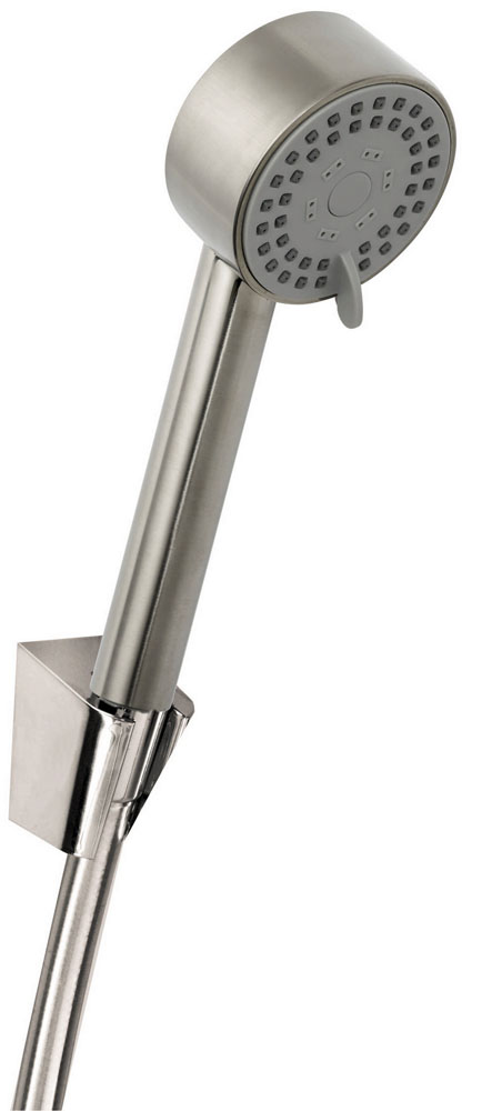 UniMatch Cadans handdoucheset met handdouche 3 standen à 8 cm, doucheslang en wandhouder kantelbaar geborsteld staal