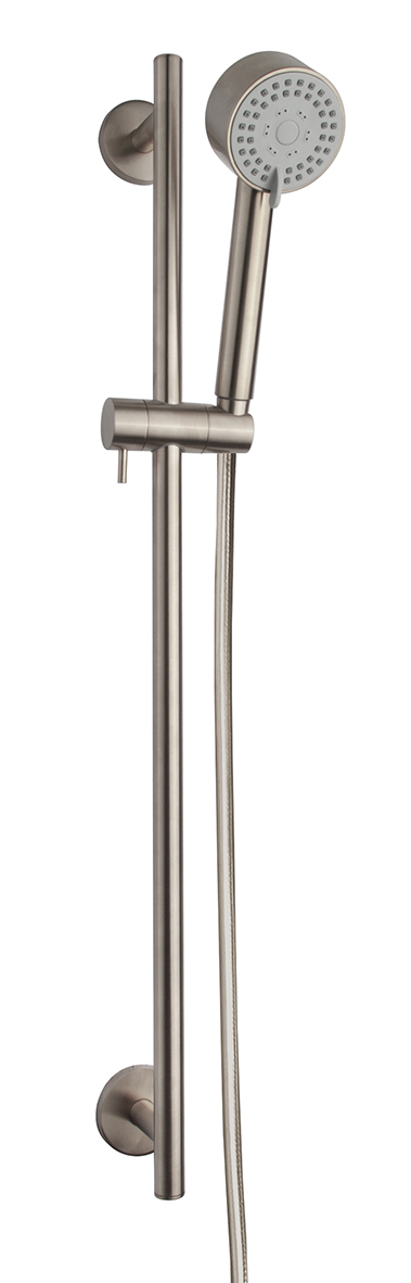 UniMatch Cadans glijstangset compleet met handdouche 3 standen à 8 cm geborsteld staal PVD