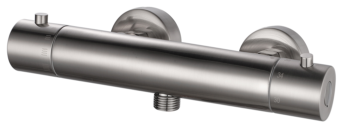 Rio thermostatische douchemengkraan 12 cm geborsteld staal