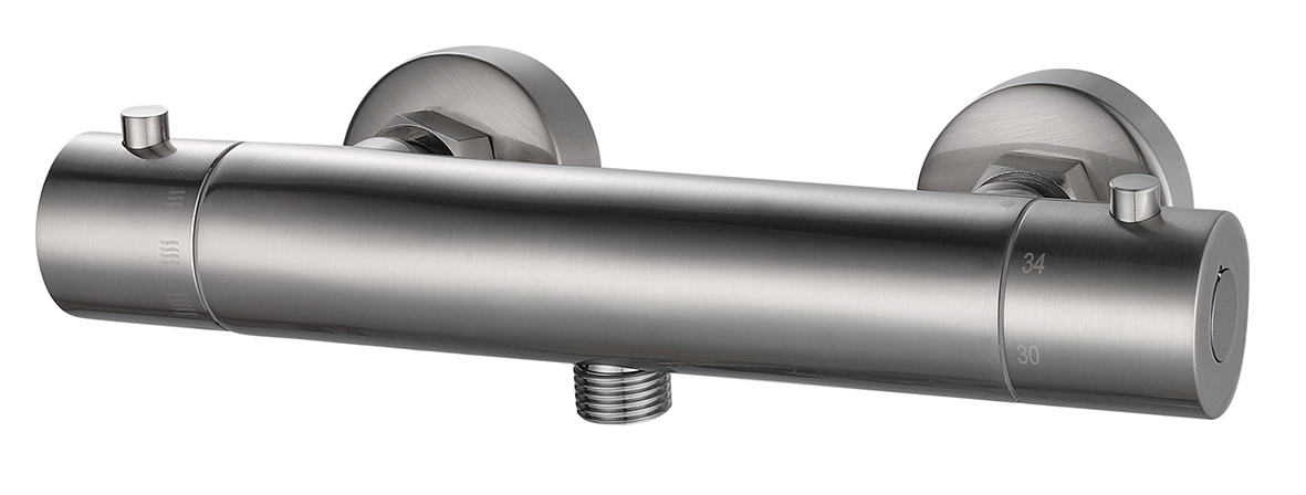 Rio thermostatische douchemengkraan 15 cm geborsteld staal