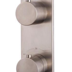 Rivaro inbouwthermostaat 2 weg geborsteld staal PVD