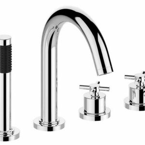 Cross 4-gats badrandthermostaat afbouwset chroom