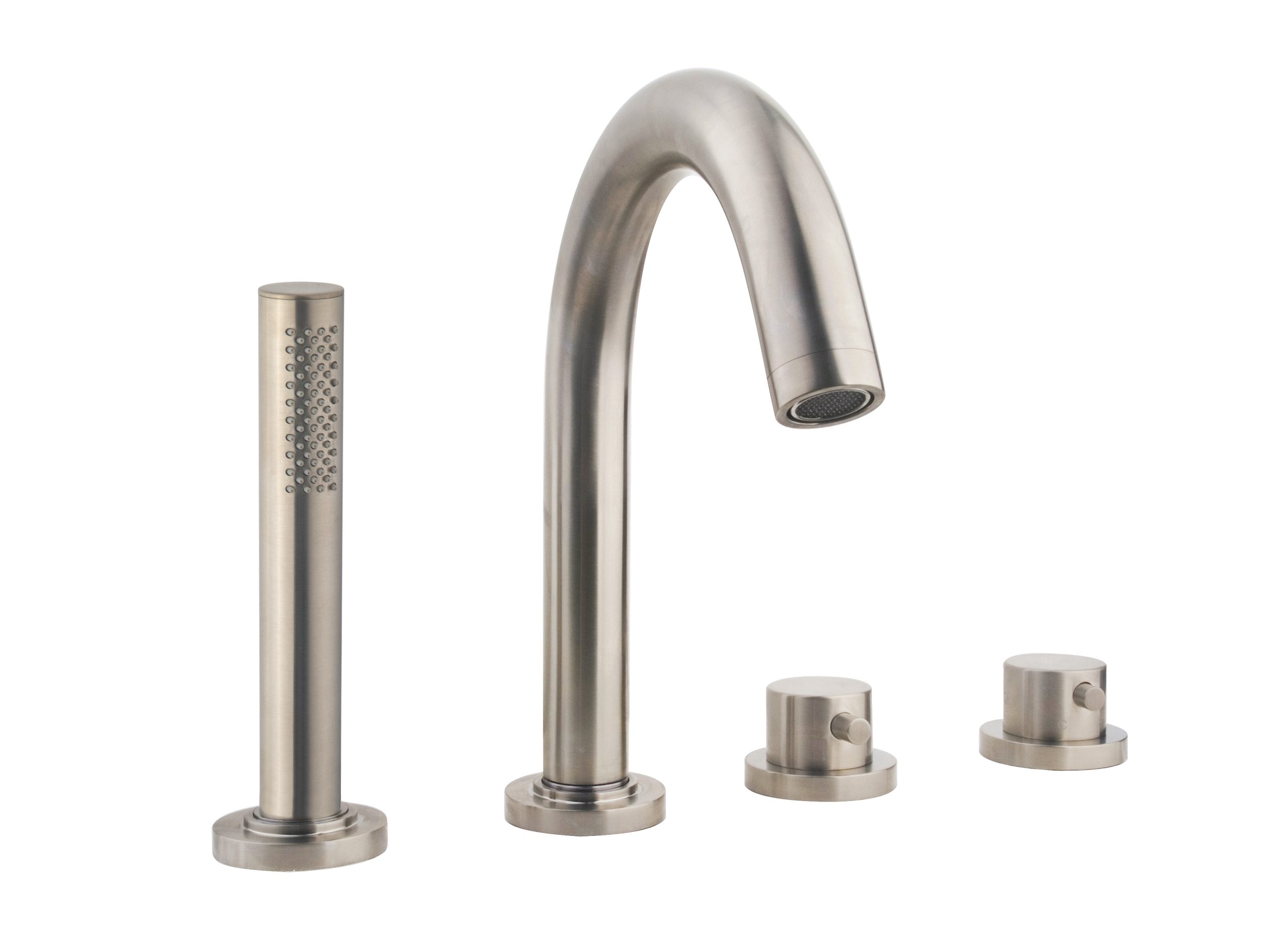 Caral afbouwdeel badrandthermostaat 4-gats geborsteld staal PVD