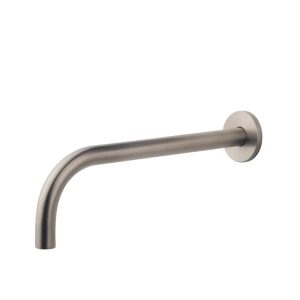 Slim 18mm uitloop rond 25cm 1/2" geborsteld staal PVD