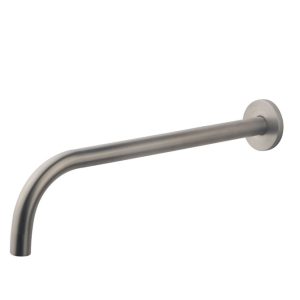 Slim 18mm uitloop rond 30cm 1/2" geborsteld staal PVD