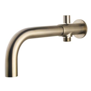 inbouw-baduitloop met omstel rond 23cm geborsteld staal PVD