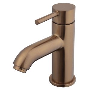 Caral Cadans wastafelkraan laag geborsteld brons koper PVD