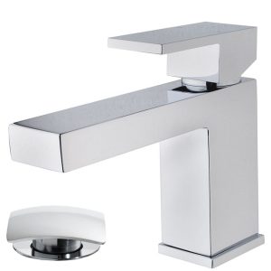 Rombo wastafelkraan met clickwaste chroom