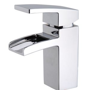 Rombo wastafelkraan waterval met clickwaste chroom