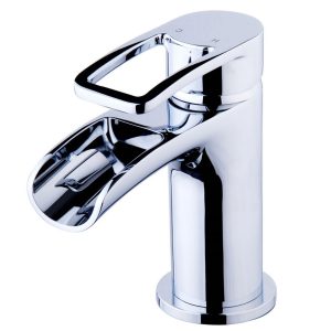 Alegra wastafelkraan waterval met clickwaste chroom