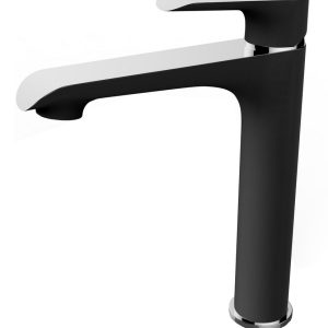 Tarma eenhendel wastafelkraan hoog zwart/chroom