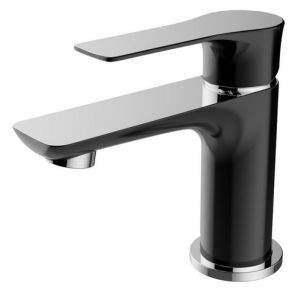 Casma eenhendel wastafelmengkraan laag zwart/chroom