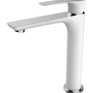 Casma eenhendel wastafelmengkraan hoog wit/chroom