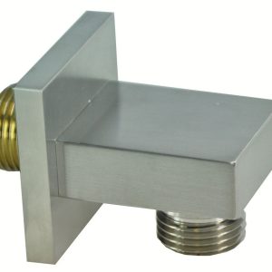 Rombo wandaansluitbocht vierkant 1/2" geborsteld staal PVD