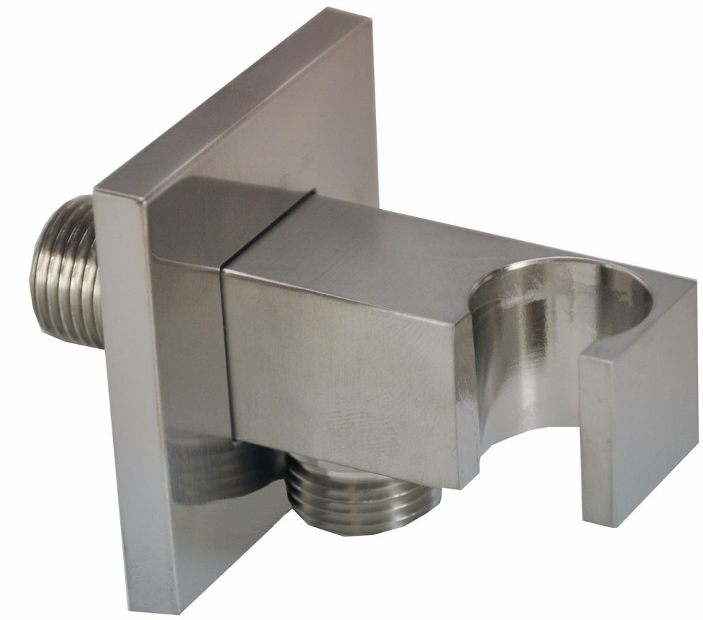 Rombo wandaansluitbocht met handdouchehouder vierkant 1/2