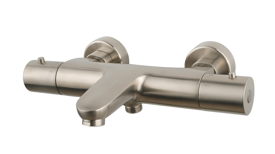 Caral thermostatische badmengkraan geborsteld staal PVD