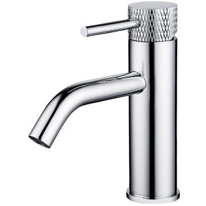 Ribbd wastafelkraan met coldstart chroom