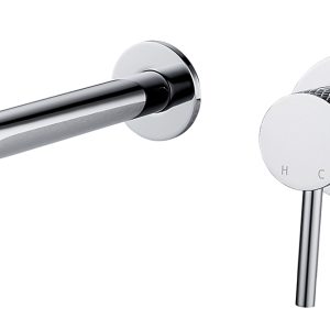 Ribbd eenhendel wastafelkraan inbouw compleet chroom