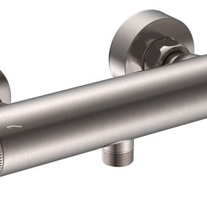 Ribbd thermostatische douchemengkraan hartafstand 15 cm geborsteld staal PVD