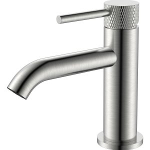 Ribbd fonteinkraan 1/2" geborsteld staal PVD