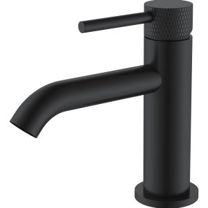 Ribbd fonteinkraan 1/2" mat zwart