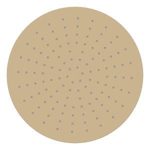 UniMatch hoofddouche rond 30 x 0,8 cm geborsteld messing PVD