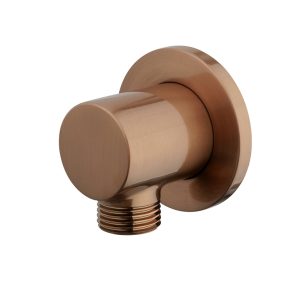 UniMatch wandaansluitbocht rond 1/2" geborsteld brons koper PVD