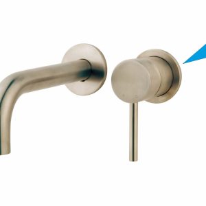 Caral rozet kraangedeelte eenhendel wastafelkraan 65 mm geborsteld staal PVD