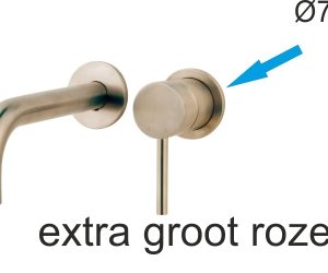 Caral rozet kraangedeelte eenhendel wastafelkraan 75mm geborsteld staal PVD