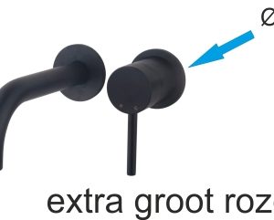 Caral rozet kraangedeelte eenhendel wastafelkraan 75mm mat zwart