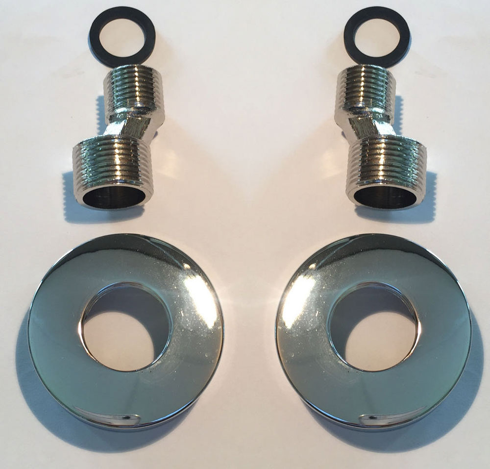 Rio set s-koppelingen met rozet voor kraan 15 cm 1/2