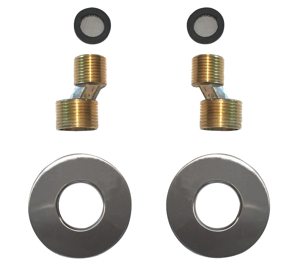 Rio set s-koppelingen met rozet voor kraan 15 cm 1/2