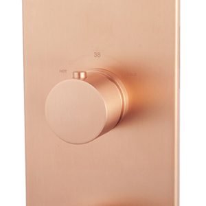 Caral afbouwdeel inbouwthermostaat 3 weg geborsteld koper