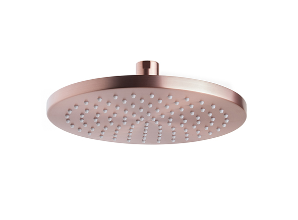 UniMatch hoofddouche rond 20 x 1,2 cm geborsteld koper