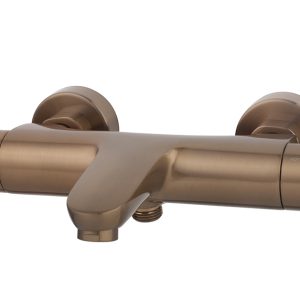 Caral thermostatische badmengkraan geborsteld brons koper PVD