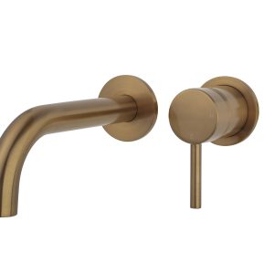 Caral afbouwdeel eenhendel wastafelkraan met coldstart geborsteld brons koper PVD